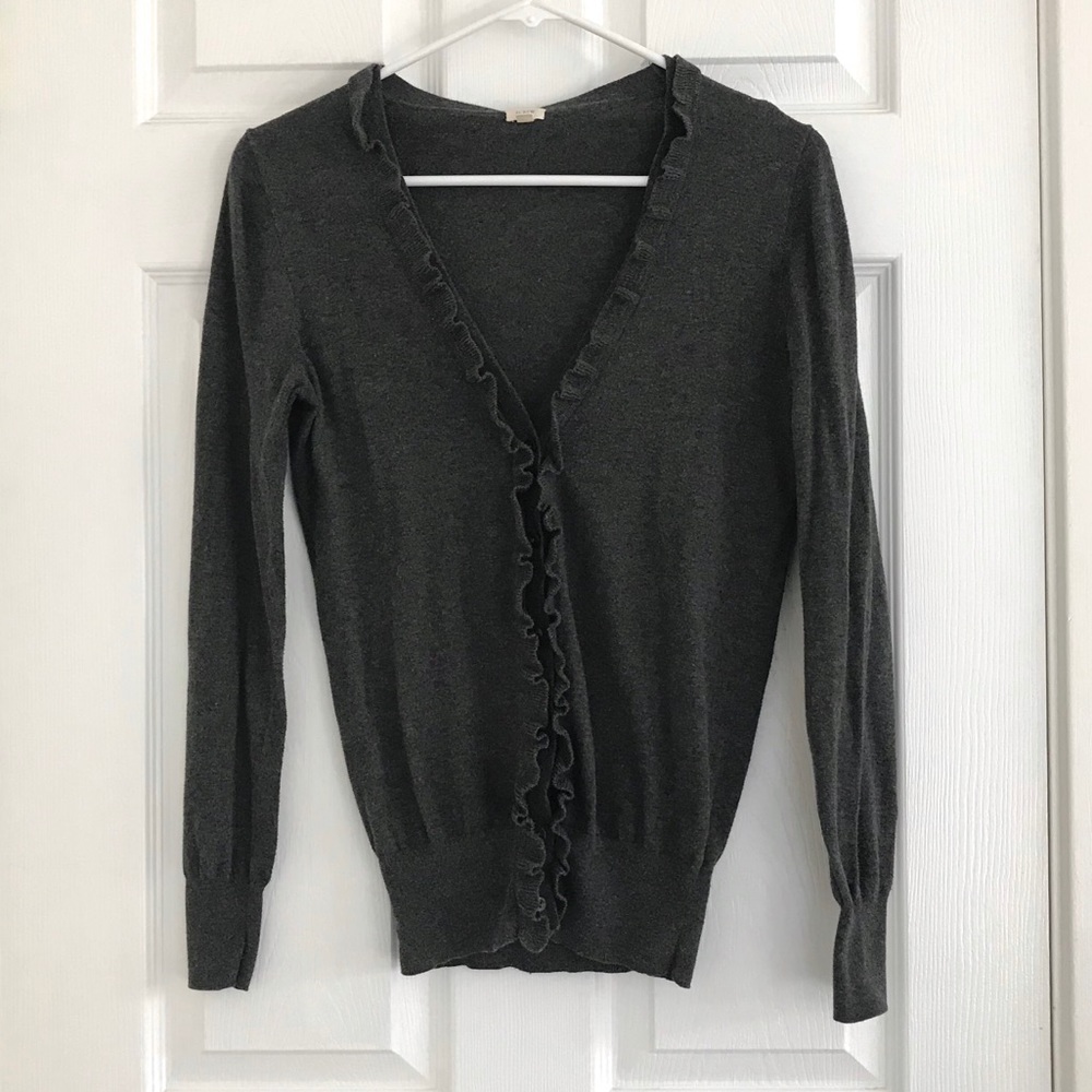 J.CREW Ruffle detail cardigan
